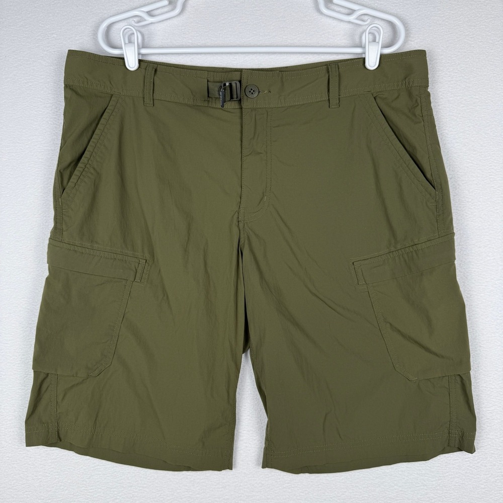 REI Co-op Sahara Cargo Shorts Mens 40 Green Belted Relaxed Fit Hiking Utility